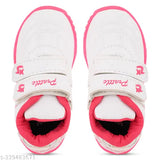 Pink casual lightweight velcro outdoor sports shoes for little kids