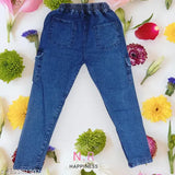 Trendy men's high-waisted denim jogger pant