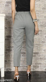 Khaki cotton trousers with side pockets and belt loops