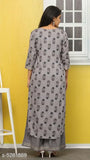 Rayon printed kurta with palazzos, three-quarter sleeves, vibrant Indian fashion