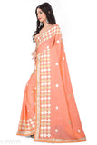 Versatile ethnic chiffon saree with zari border, gold-toned Indian attire for women