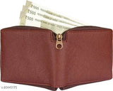 Textured PU men's wallet, fashionable and functional, featuring 5 compartments. Dimensions: 10cm x 10cm. Made in India