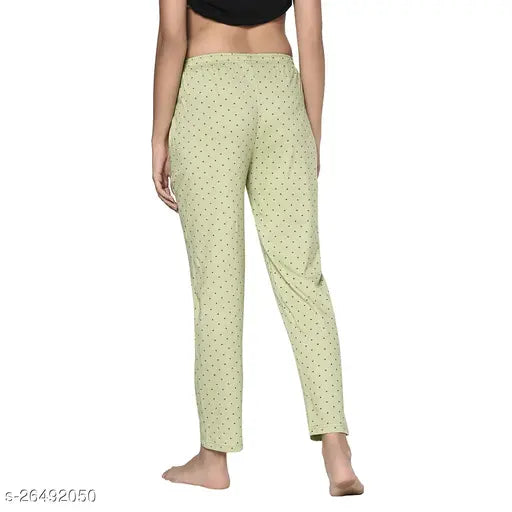 Green polka dot elasticated waist pants