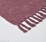 Purple cotton throw for sofa or bed, frayed edge detail, 125x150 cm size