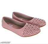 Textured synthetic ballerina flats in Ind-4 to Ind-9 sizes, Styles Bellies slip-on shoes for women