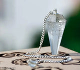 100% natural energized clear quartz pendulum for immunity, luck, and positivity. Crystal healing benefits, unisex design, authentic certified product." (125 characters)