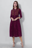 Rayon embroidered Sequinned kurta by PURVIJA KURTI, three-quarter sleeve, single size options available from S to XXL