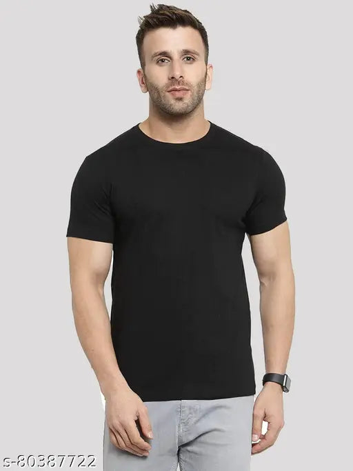 Multicolor cotton blend men's round neck t-shirts (pack of 3) - ideal for formal & casual wear, India origin