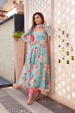 Georgette floral printed women's gown with dupatta, Indian attire for festive occasions or everyday wear