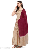 Maroon slub fabric women's kurta and sharara set