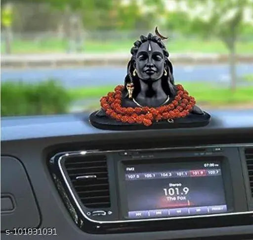 Resin Adiyogi Shiva statue, 6x4 inch, for home & office decor, Mahadev Murti idol for car dashboard pooja gift