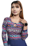 Crepe floral print Anarkali kurtis, three-quarter sleeves, XS to XXL. Indian designer traditional wear for women