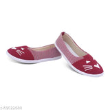 Textured synthetic ballerina flats for women - Fabulous Women Bellies India IND-6, IND-7 slip-on style