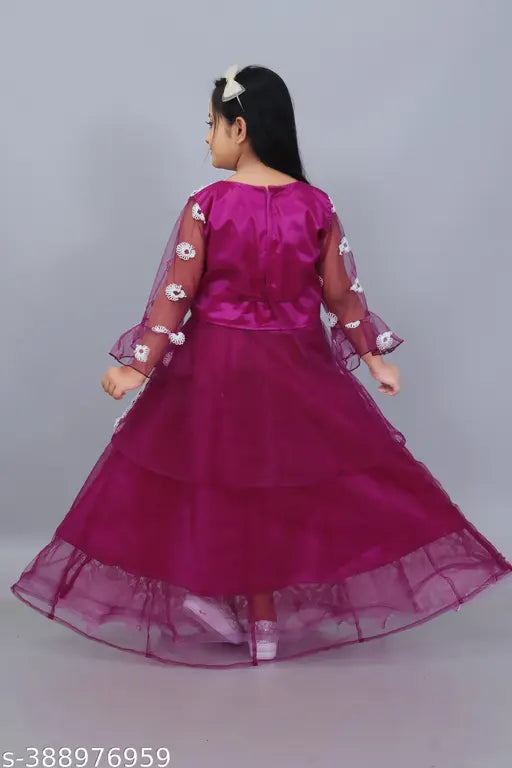 Embroidered net kids' festive wedding lahenga choli, vibrant ethnic dress ideal for special events