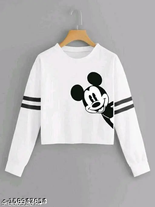 Fancy retro women's cotton blend long sleeve t-shirt (PACK UP 1), printed with vibrant patterns. Sizes: S (34 in bust, 22 in length), M (36 in bust, 22 in length), L (38 in bust, 23 in length), XL (40 in bust, 23 in length). Perfect for casual and party wear. Made in India