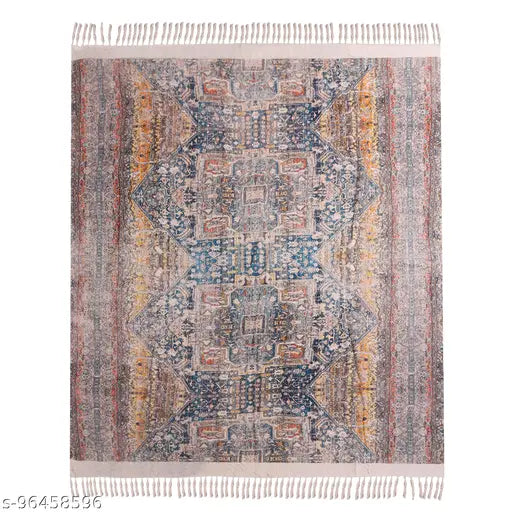 Urbanic Aura™ floral print cotton throw blanket, all-season decorative for home & office, perfect for sofa, armchair, bench, 51" x 67