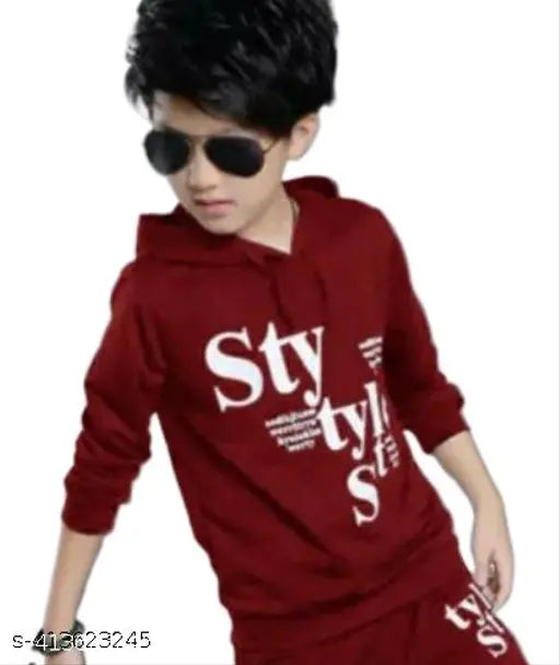 Modern Cotton Full Sleeves Printed Partywear Hooded Tshirt For Boys | Boys Tshirt | Cotton Tshirt |