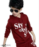 Modern Cotton Full Sleeves Printed Partywear Hooded Tshirt For Boys | Boys Tshirt | Cotton Tshirt |