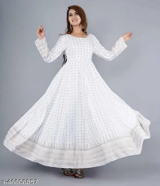 Rayon printed long sleeve kurti, Aishani Graceful design, ideal for Indian occasions and daily wear