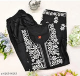 Rayon Ghasspatti chikankari work kurta and plazzo set, embellished Indian women's fashion set with long sleeves