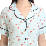 Rayon printed nightsuit, summer shirt and pajama set for ladies and girls in soft, comfortable cotton fabric