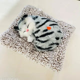 White and black plastic Balley Sleeping cat decorative showpiece for car or home, with voice function