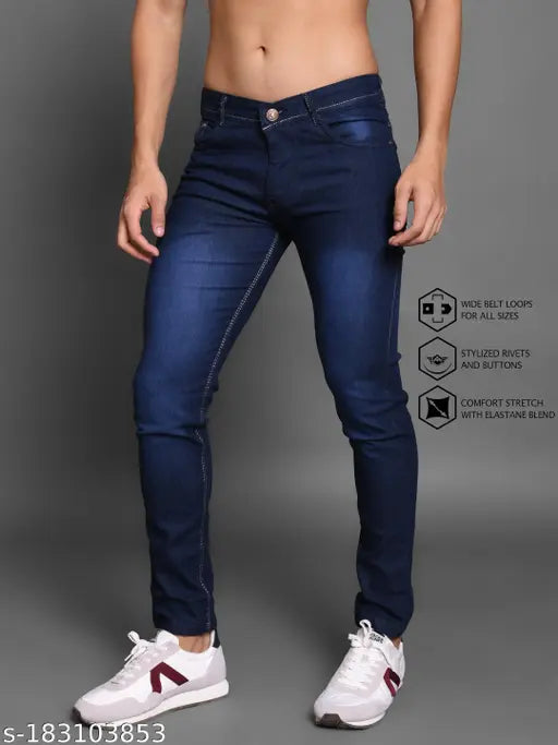 Denim men's jeans, dyed/washed, L,Zard regular fit - Mid-rise cotton jeans for comfortable fashionable style. Size: 30 (waist 30in, length 42in, hip 30in). Made in India