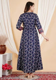 Rayon printed URAMI anarkali kurti with three-quarter sleeves, featuring Indian design and available in multiple sizes