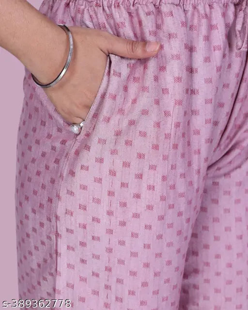 Cotton Western-style short kurti and palazzo set in vibrant colors, perfect for any occasion. Breathable Indian ethnic wear with intricate patterns and modern flair