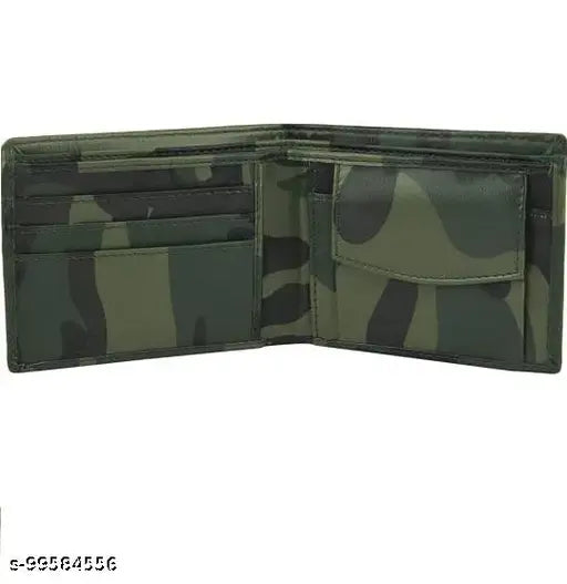 Canvas & leather, stylish latest mens wallet - trendy, functional, sophisticated accessory. Brown color, 2 compartments, free size (11cm x 9cm)