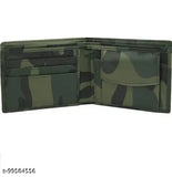 Canvas & leather, stylish latest mens wallet - trendy, functional, sophisticated accessory. Brown color, 2 compartments, free size (11cm x 9cm)