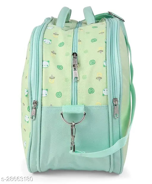Stylish polyester organizer backpack, free size diaper bag for newborn baby, green color for casual travel outings