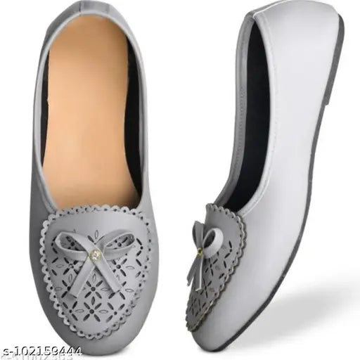 Synthetic textured ballerina slip-ons for women bellies, Indian origin
