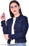 Denim full blue jacket for women, trendy and stylish winter wear