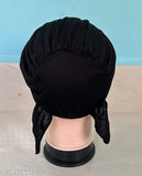 Dark head wrap with inner cap and shimmer underscarf
