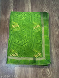 Green and gold Rekha Maniyar foil printed soft Georgette saree with unstitched blouse