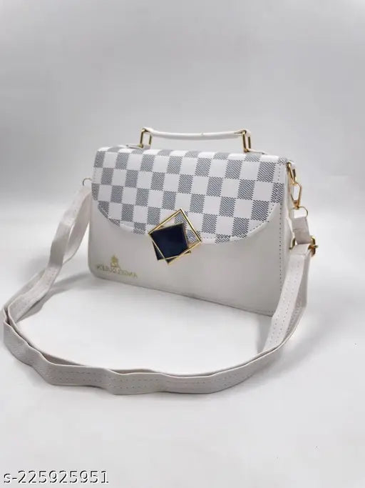 White leather Gucci sling bag, gold hardware, black zip accents