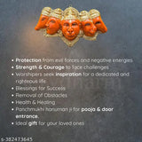 Handcrafted poly resin Panchmukhi Hanuman wall hanging showpiece, symbolizing protection from evil eye, for home decor & gifting