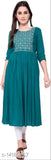 Green kurta with a flared bottom