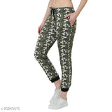 Women's straight fit green camo pants