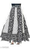Black and white paisley pattern ethnic skirt