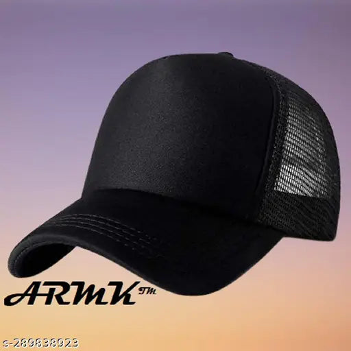 Stylish solid net baseball cap (Others) - Unisex design for men and women, perfect for casual or sportswear, quality made in India