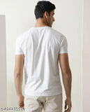 Printed white cotton blend Sidhu Moose Wala T-shirt, Indian pop culture apparel with short sleeves
