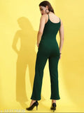 Stunning green lycra sleeveless jumpsuit, perfect for any occasion. High-quality material offers stretchy, comfortable fit for all-day wear