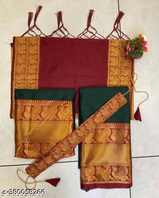 Art Silk lehenga-choli set, vibrant prints, girls fashionable outfit, India origin