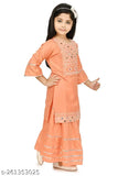 Embellished rayon kids kurta set, 10-11 years, A-line style, knee-length top, India