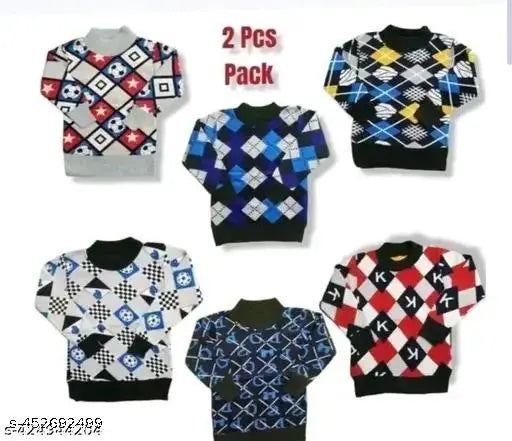 Multicolor woolen sweatshirts for kids (0-6 years), lightweight and trendy, suitable for winter/semi winter