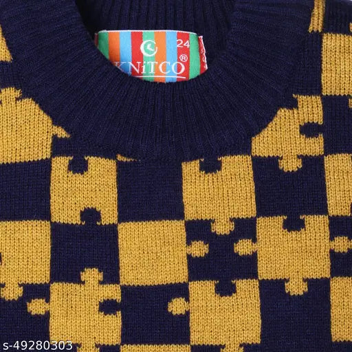 Acrylic self-design princess fancy boys sweater, breathable and comfortable for winter parties in various sizes from 6-12 months to 7-8 years. Made in India
