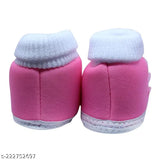 Cotton flower unisex baby booties/ socks, soft and breathable, slip-on for 0 to 12 months, pink R3 style, ideal protection for rough surfaces