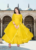 Stylish net dresses for toddlers, girls, boys - solid pattern, three-quarter sleeves. Elegant party wear from B. R. Enterprise, suitable for ages 5-16 years. Indian origin